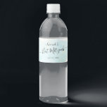 Watercolor Blue x Gold Bat Mitzvah Water Bottle Label<br><div class="desc">This chic and elegant water bottle label features a white background with turquoise blue brush strokes in watercolor and faux gold splatters. Personalise it for your needs. You can find more matching products at my store.</div>