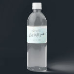 Watercolor Blue x Gold Bat Mitzvah Water Bottle Label<br><div class="desc">This chic and elegant water bottle label features a white background with turquoise blue brush strokes in watercolor and faux gold splatters. Personalise it for your needs. You can find more matching products at my store.</div>