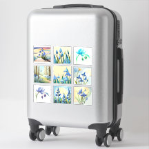 Watercolor Bluebell flowers Scrapbook