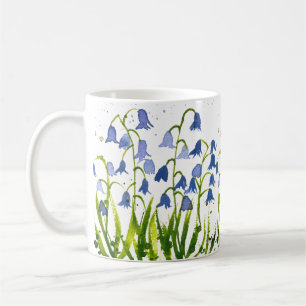 Watercolor bluebells Blue floral Wood Woodland Coffee Mug