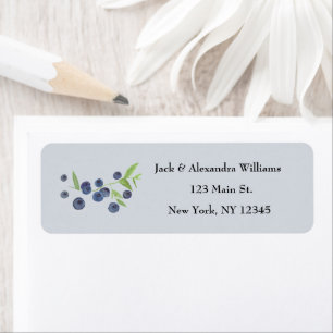 Watercolor Blueberries Fruit return address Label