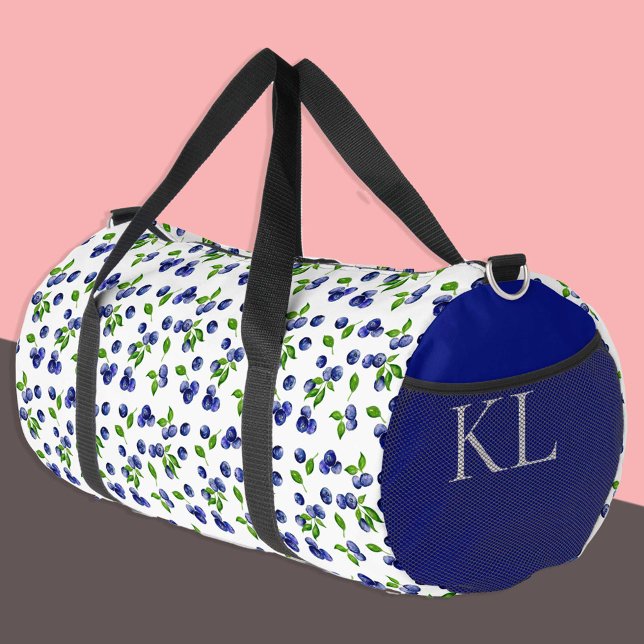 Watercolor Blueberries Pattern Berry Custom  Duffle Bag (Creator Uploaded)