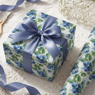 Watercolor Blueberries Wrapping Paper