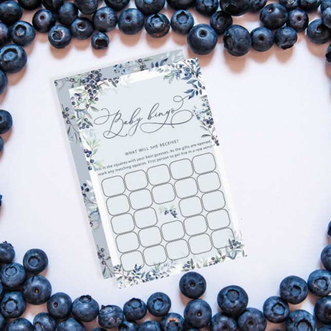 Watercolor Blueberry Baby Bingo Game Card (Creator Uploaded)