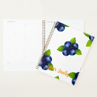 Watercolor Blueberry Botanical Pattern Planner