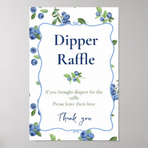 Watercolor Blueberry Diaper Raffle Poster