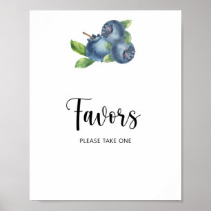 Watercolor blueberry favours poster