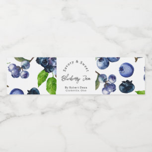 Watercolor Blueberry Jam Wrap-around Label