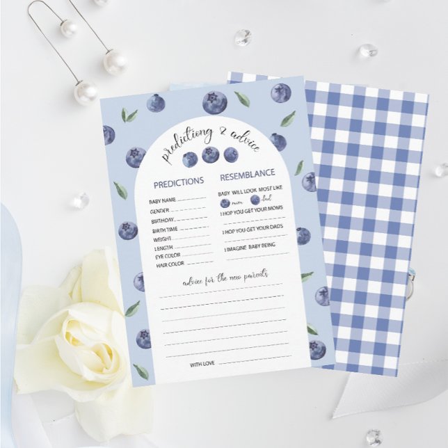 Watercolor Blueberry Predictiong  Advice Baby Show Invitation (Creator Uploaded)