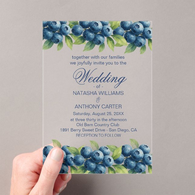 Watercolor Blueberry Wedding Invitation (Insitu (Handheld))