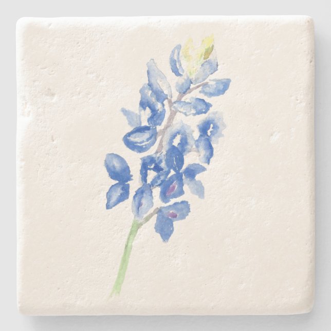 Watercolor Bluebonnet 1 Stone Coaster (Front)