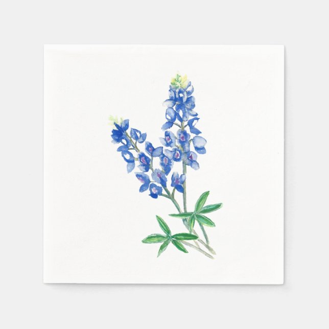 Watercolor Bluebonnet 3 Napkin (Front)