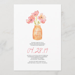 watercolor blush floral bridal shower invitation