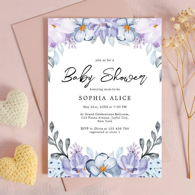 Watercolor Blush Floral Elegant Baby Shower Invitation (Creator Uploaded)
