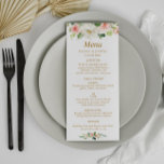 watercolor blush floral wedding menu<br><div class="desc">modern floral design. Elegant watercolor roses with pink blush colour. You can personalise the text and colours.</div>