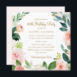 Watercolor Blush Gold Floral 80th Birthday Invite<br><div class="desc">More modern floral Birthday Invitations in the Little Bayleigh Store!</div>