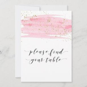 Watercolor Blush Gold Please Find Your Table Sign
