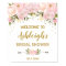 Watercolor Blush Peonies Bridal Shower Welcome
