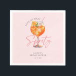 Watercolor Blush Pink Aperol Spritz Bridal Shower Napkin<br><div class="desc">Elevate your bridal shower with these elegant watercolor blush pink Aperol Spritz napkins. Perfectly blending sophistication and charm, these napkins feature a delightful Aperol Spritz design in soft blush pink tones, adding a touch of festive flair to your celebration. Crafted from high-quality, absorbent material, these napkins are both functional and...</div>