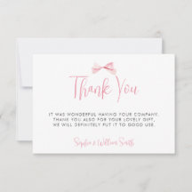 Watercolor Blush Pink Bow Ribbon Girl Baby Shower