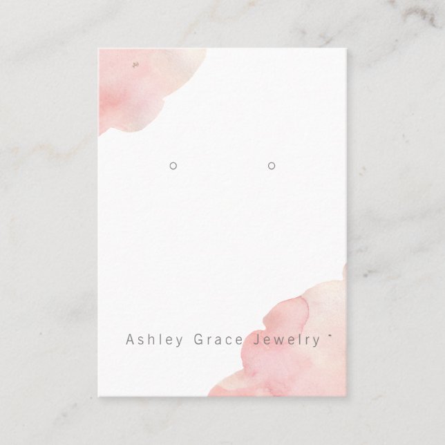 Watercolor Blush Pink Earring Display Card (Front)