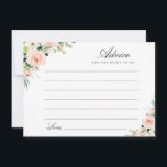 watercolor blush pink floral advice card<br><div class="desc">A simple floral design with beautiful blush pink watercolor flowers. Feel free to change the colours and text details.</div>