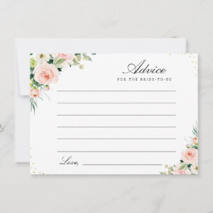 watercolor blush pink floral advice card