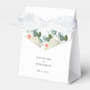Watercolor Blush Pink Floral Geometric Wedding  Favour Box
