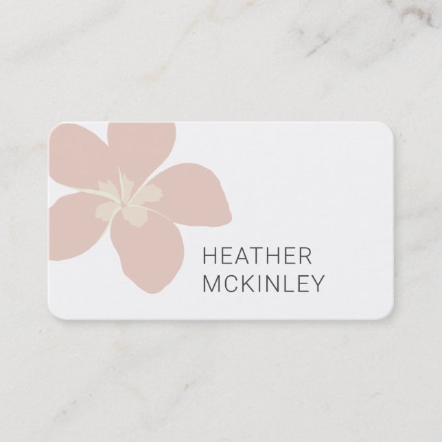 Watercolor Blush Pink Floral Minimal Business Card (Front)