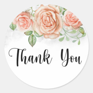 Watercolor Blush Pink Floral That You  Classic Round Sticker