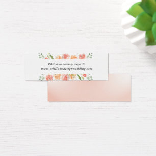 Watercolor Blush Pink Floral Wedding Website Card