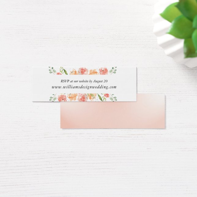 Watercolor Blush Pink Floral Wedding Website Card (Desk)