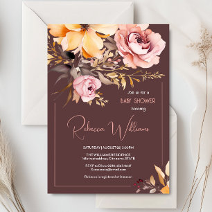 Watercolor blush pink girl baby shower invitation 