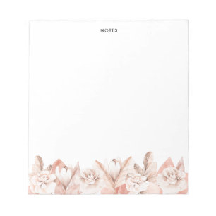 Watercolor Blush Pink Rose Flowers Personised Notepad