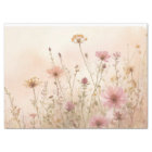 Watercolor Blush Pink Yellow Wildflower Decoupage