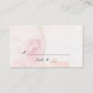 Watercolor Blush Rose Wedding Place Card