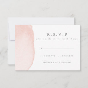 watercolor blush wedding R.S.V.P reply card