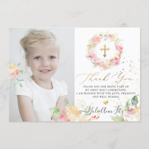 Watercolor Blushing Sweetpeas Thank You Invitation