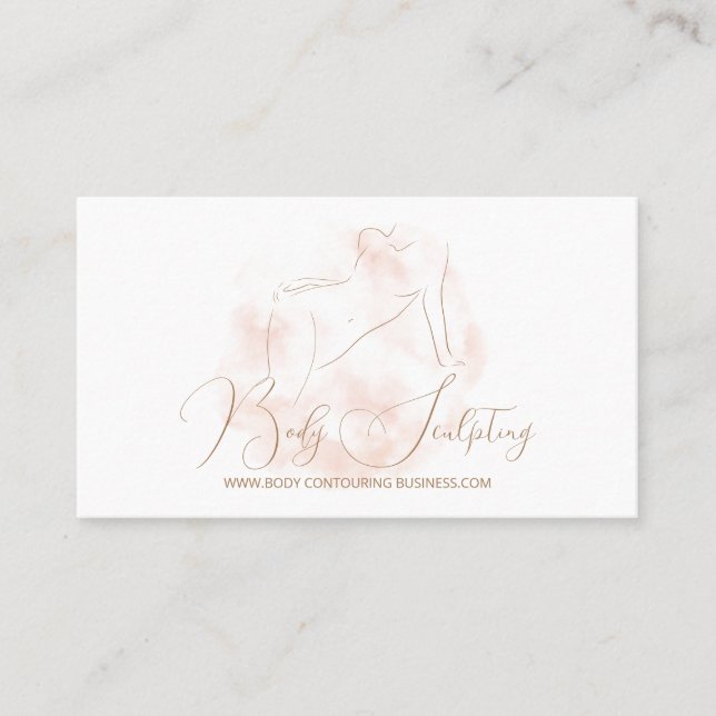 watercolor Body sculpting contouring spa Business Card (Front)