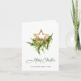 Watercolor Bohemian Christmas Composition Holiday Card