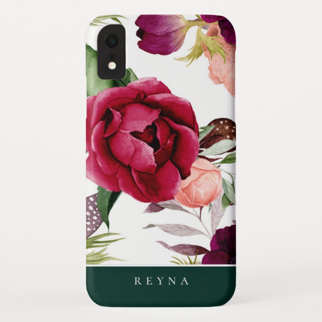 Watercolor Bohemian Floral Pattern Case-Mate iPhone Case (Back)