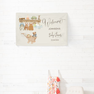 Watercolor Bohemian Nursery Baby Shower Welcome Banner