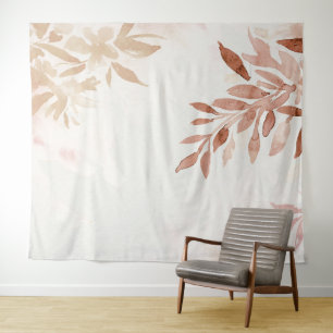 Watercolor Boho Autumn Leaves and Branches Tapestry