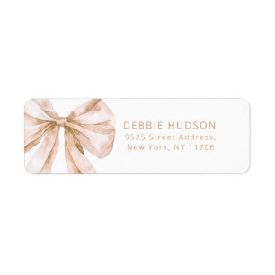 Watercolor boho bow Toile de Jouy Return Address Label