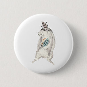 Watercolor Boho Bunny 6 Cm Round Badge