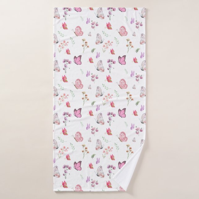 Watercolor Boho Butterfly Bath Towel (Bath Towel)