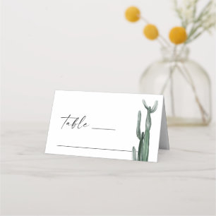 Watercolor Boho Cactus   Rustic Desert Wedding Place Card