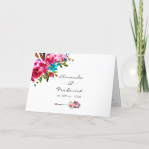 Watercolor Boho Chic Floral Wedding Program