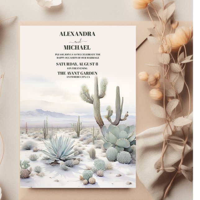 Watercolor Boho Desert Mountain Wedding Invitation (Creator Uploaded)