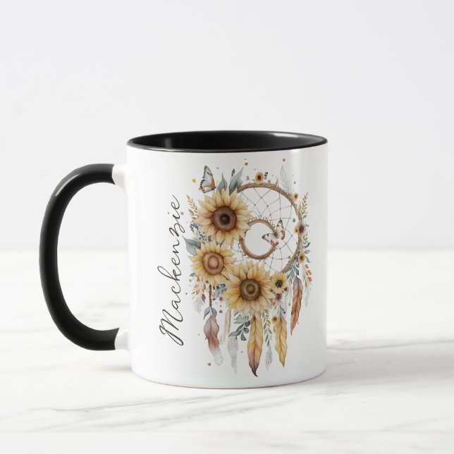 Watercolor Boho Dreamcatcher Mug (Left)